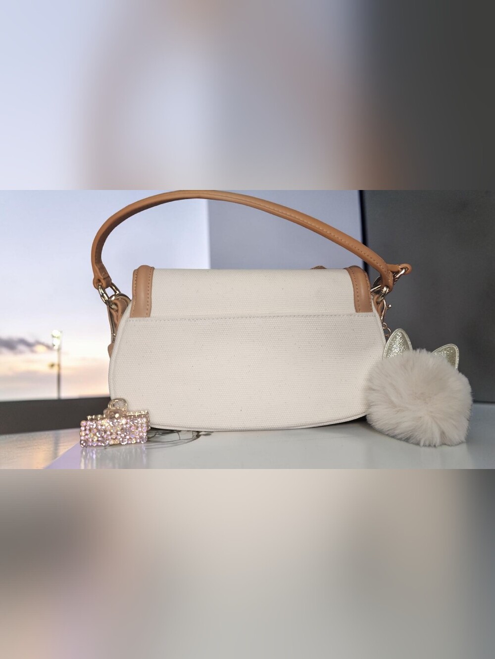 Lululemon Canvas Mini Bag in the Natural/Chestnut Brown Colorway NWOT - Picture 13 of 16